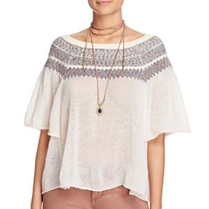Free People Short Sleeve Boat Neck Sweater